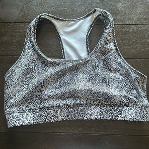 GAIAM Black and White Speckled Sports Bra